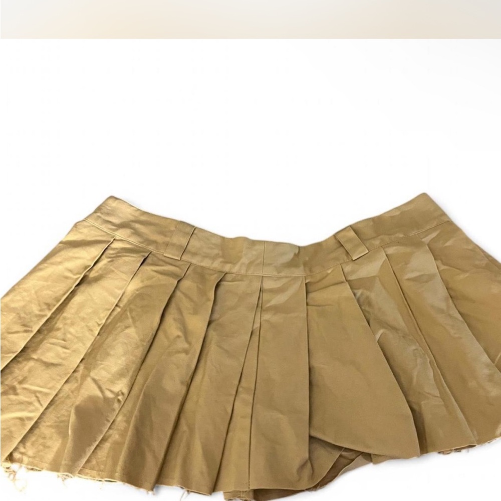 Tan Pleated Skirt